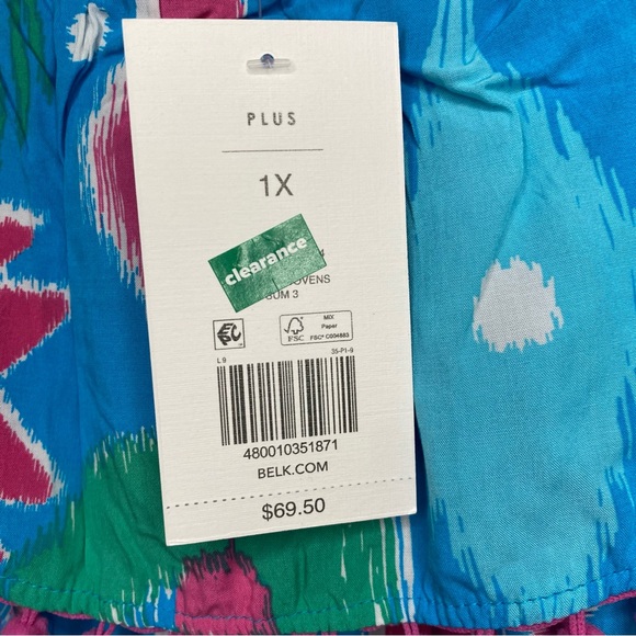 NWT Plus Size Pom Trip Crown & Ivy Top in Pink & Blue / 1X - Picture 5 of 10